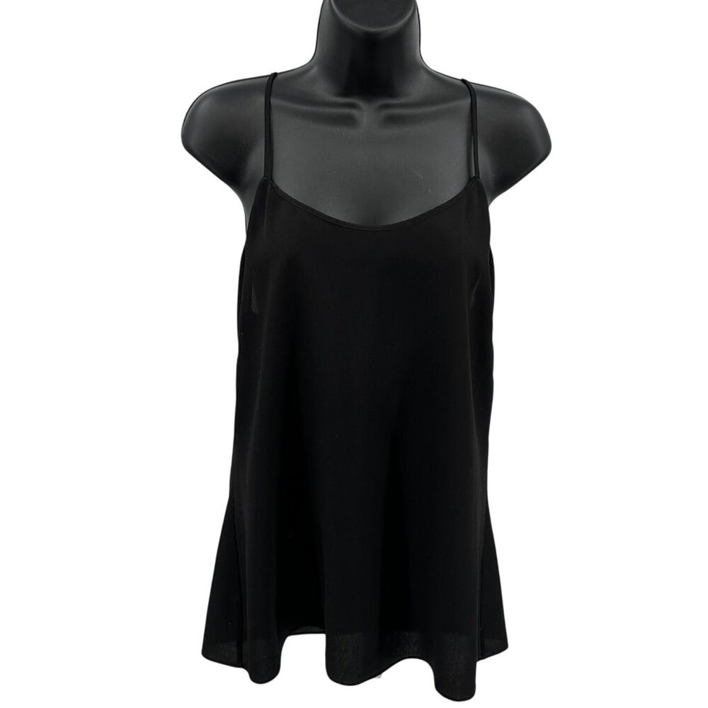 J.Crew Tank Top WMNS 4 Black Racerback Cami Adjustable Strap Scoop Neck Pullover